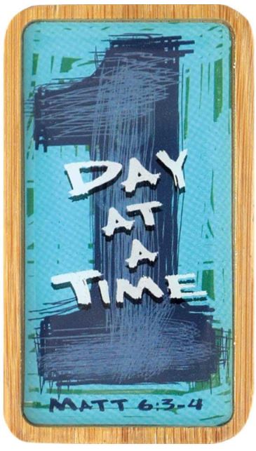 One Day at a Time Bamboo Magnet