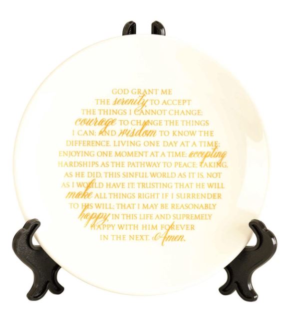 Serenity Prayer Porcelain Plate with Display Stand