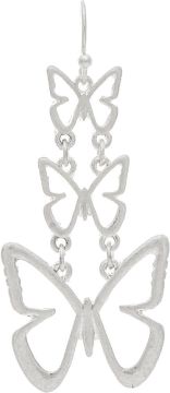 Silver Linked Butterflies Earring
