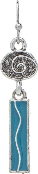 Silver Rain Artisan Blue Swirl Earrings