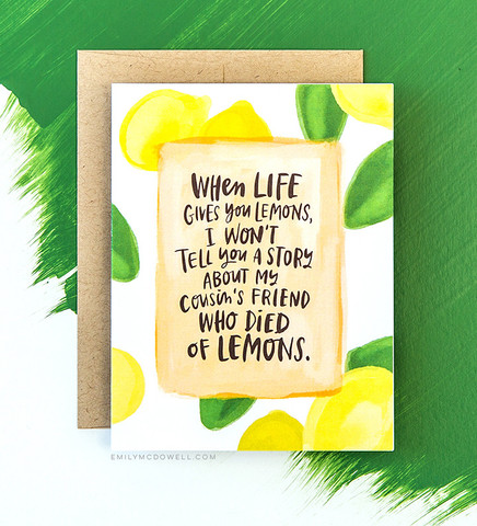 Died of Lemons Card - Click Image to Close