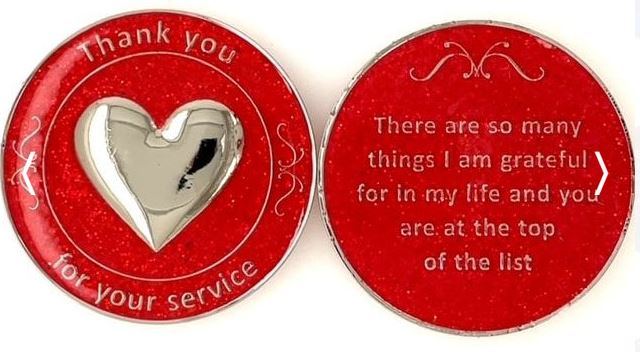 Thank You for Your Service 3-D Heart - RED - Click Image to Close