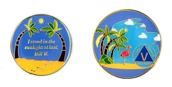 Beach Theme AA Tri-plate Medallion - Click Image to Close