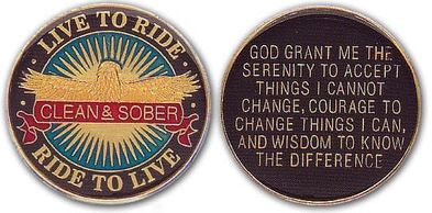 Clean and Sober Biker Coin