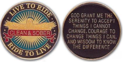 Live to Ride, Ride to Live Sober Coin