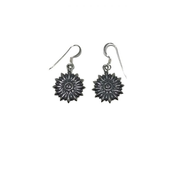 Floral Sunburst Symbol Earrings