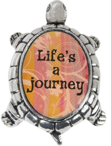 Lucky Turtle Pocket Token - Life's a Journey (Orange/Pink)