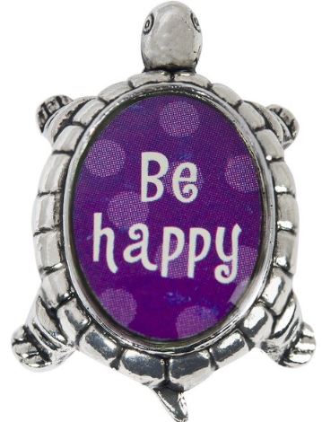 Lucky Turtle Pocket Token - Be Happy (Purple) - Click Image to Close