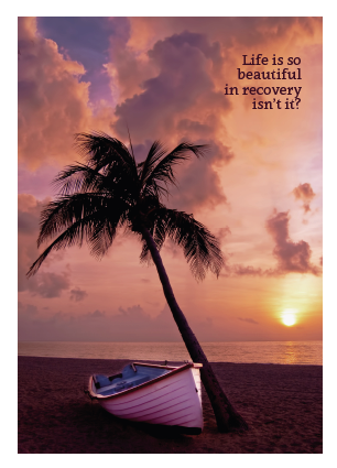 Palm & Canoe Sunset Card - Click Image to Close