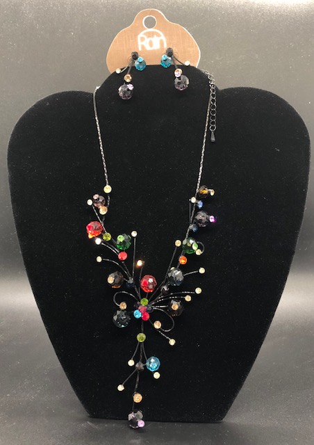 Funky and Fun Floral Gem Necklace Set