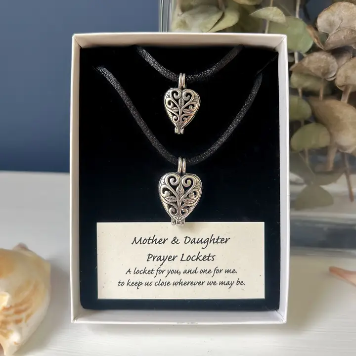 Mother/Daughter Heart Locket Set
