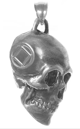 Sterling Silver, 3D Skull with NA Symbol