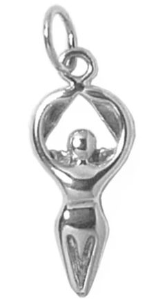 Sterling Silver, AA Women in Recovery Pendant, Small Size