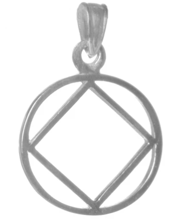 Sterling Silver, NA Symbol Pendant, Thick Style, Medium Size