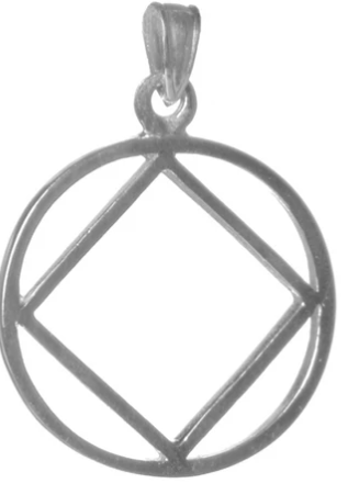 Sterling Silver, NA Symbol Pendant, Thick Style, Large Size