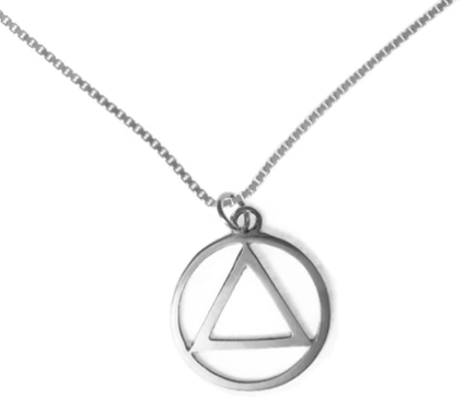 Sterling Silver AA Symbol Pendant with Med. Box Chain 2