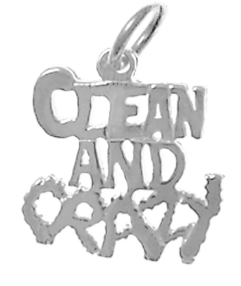 Sterling Silver, Sayings Pendant, "Clean And Crazy" - Click Image to Close
