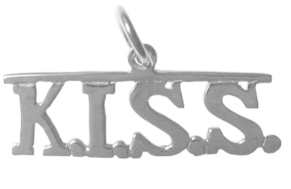 Sterling Silver, Sayings Pendant, "K.I.S.S." Keep it Simple