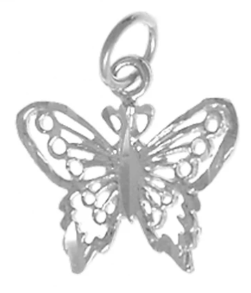 Sterling Silver, Beautiful Small Butterfly Pendant - Click Image to Close
