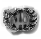 Sterling Men's Nugget Style Ring with "NA" Initials