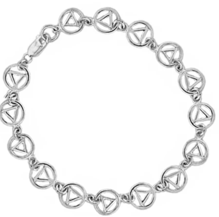 Sterling Silver AA Symbol Continuous Bracelet