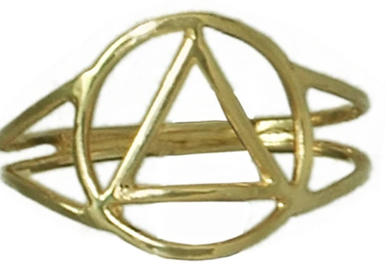 14k Gold, AA Symbol Ring, Open Design