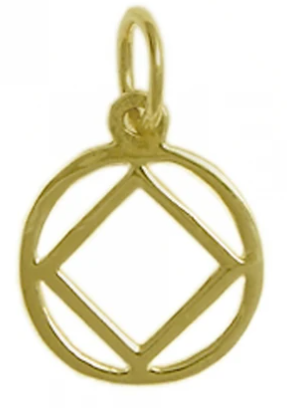 14k Gold, NA Symbol Pendant, Medium Size