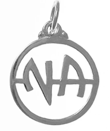 Sterling Silver, "NA" Initials Pendant, Medium Size