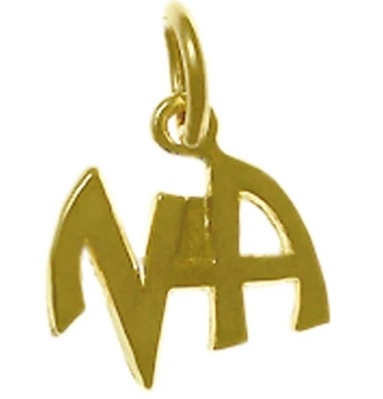 14k Gold, Small NA Initials Pendant - Click Image to Close