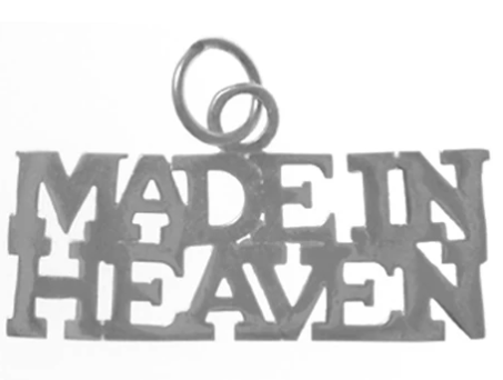 Sterling Silver, Sayings Pendant, "MADE IN HEAVEN" - Click Image to Close