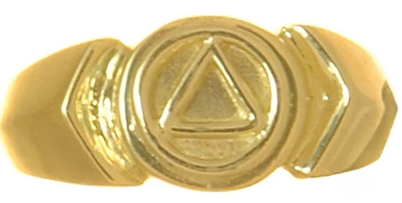 14k Gold, AA Symbol Ring - Click Image to Close