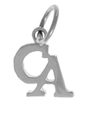 Cocaine Anonymous Pendant, Sterling Silver, Small "CA"