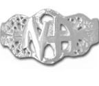 Sterling Silver NA Initial Filigree Style Ring - Click Image to Close