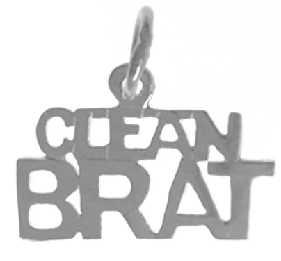 Sterling Silver, Sayings Pendant, "Clean Brat" - Click Image to Close