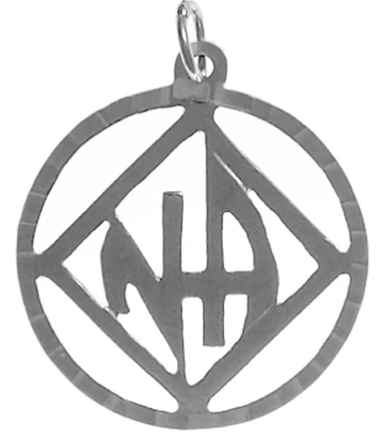 Sterling Silver Pendant, NA Symbol with "NA" Initials - Click Image to Close