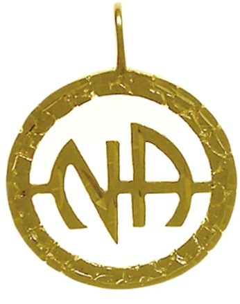 14k Gold, "NA" Initials Pendant, Nugget Style - Click Image to Close