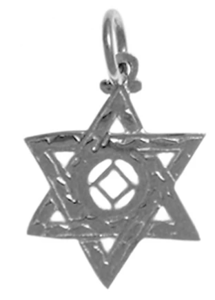 Sterling Silver Pendant, NA Symbol in a Jewish Star of David