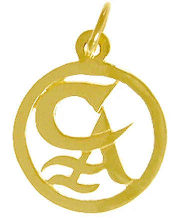 Cocaine Anonymous Pendant, 14k Gold, "CA" Initials