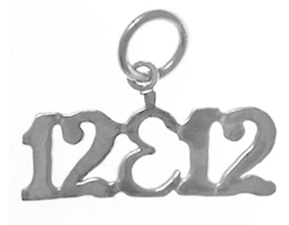 Sterling Silver, Sayings Pendant, "12&12" - Click Image to Close