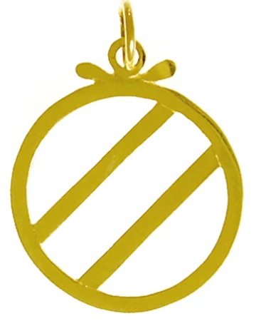 Over Eaters Anonymous (OA) Symbol Pendant, 14k Gold - Click Image to Close