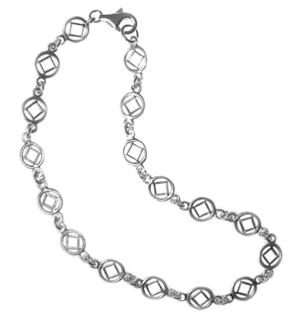 Sterling Silver NA Symbol Continuous Bracelet / Anklet