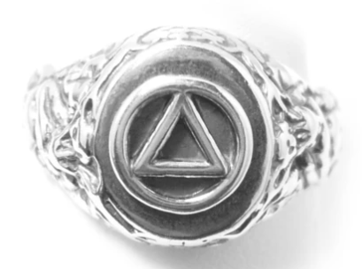 Sterling Silver AA Mens Ring, Nugget Style