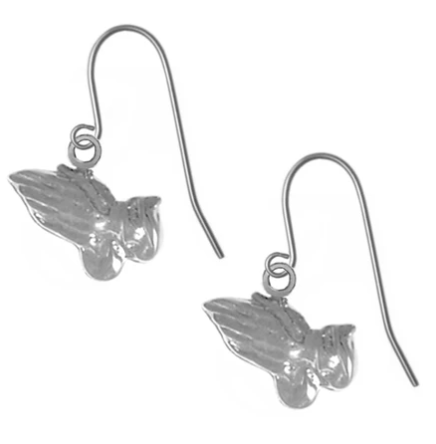 Praying Hands Earrings, Sterling Silver - Click Image to Close