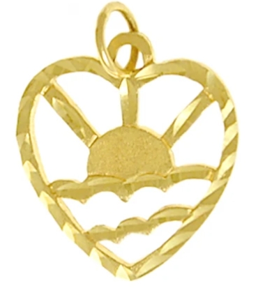 Adult Children of Alcoholics (ACOA) Pendant, 14k Gold Sunrise