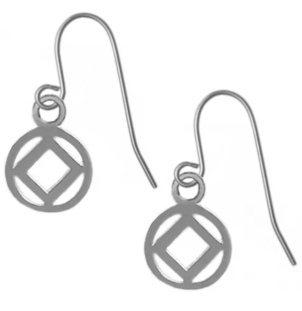 Sterling Silver, NA Symbol Earrings - Click Image to Close
