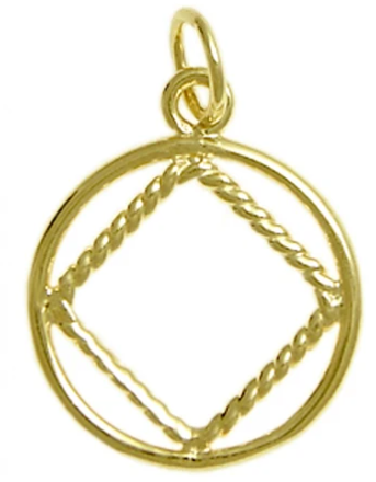 14k Gold Pendant, Twist Wire Style NA Symbol, Medium Size - Click Image to Close