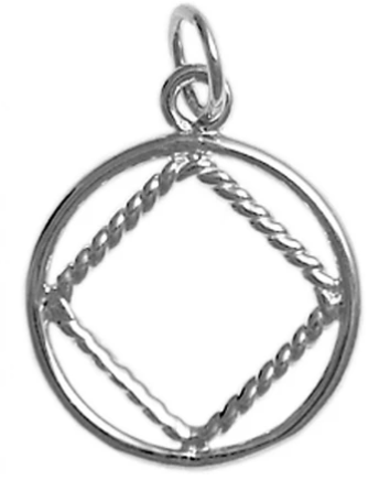Sterling Silver Pendant, Twist Wire Style NA Symbol, Medium