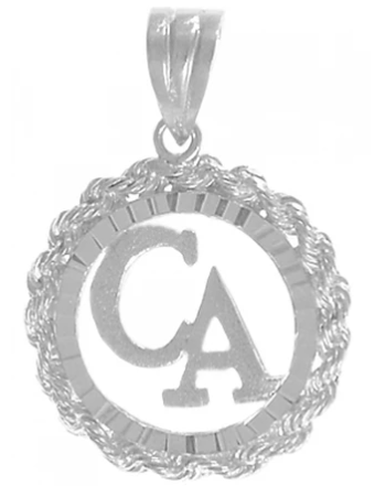 Cocaine Anonymous Pendant, Sterling Silver, "CA" Initials