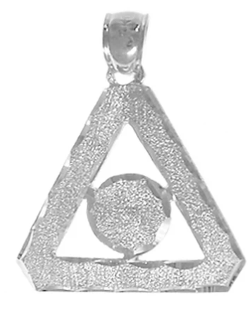 Sterling Silver Al Anon Symbol Pendant with Diamond Cut Accents - Click Image to Close