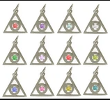 Sterling Silver Al Anon Symbol Pendant with 12 Birthstones